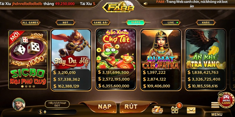 Giới thiệu sảnh Slots 79KING